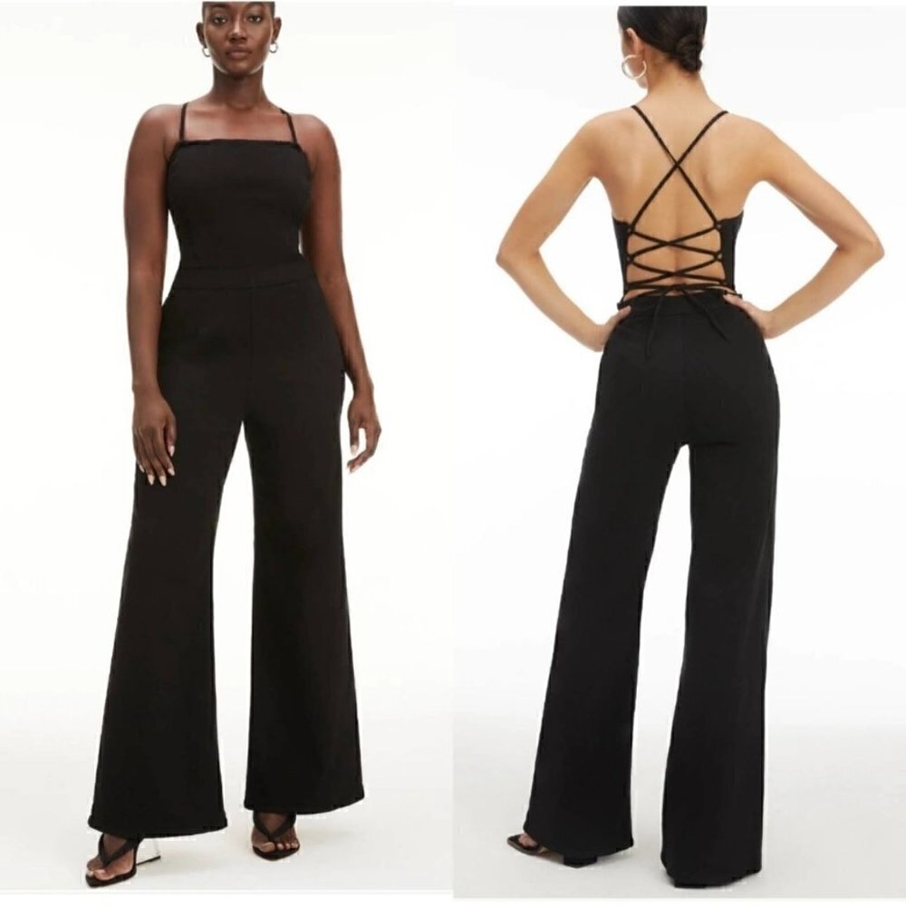 NWT Good American Vacay Jumpsuit in Black - Size 6 (3XL)